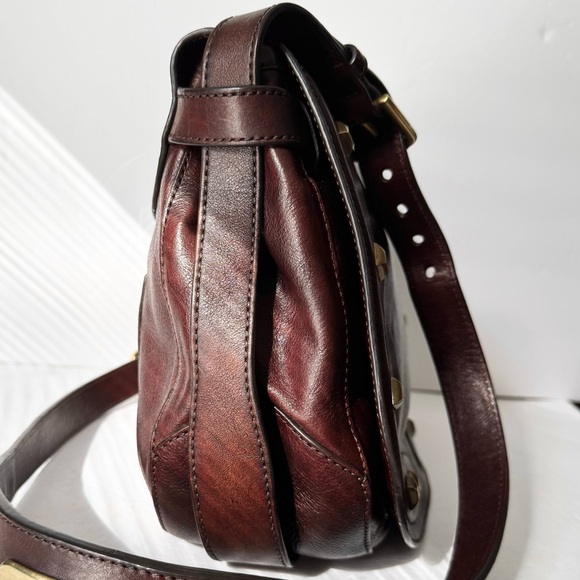 Ralph Lauren Studded Brown Saddle Bag - Picture 5 of 16